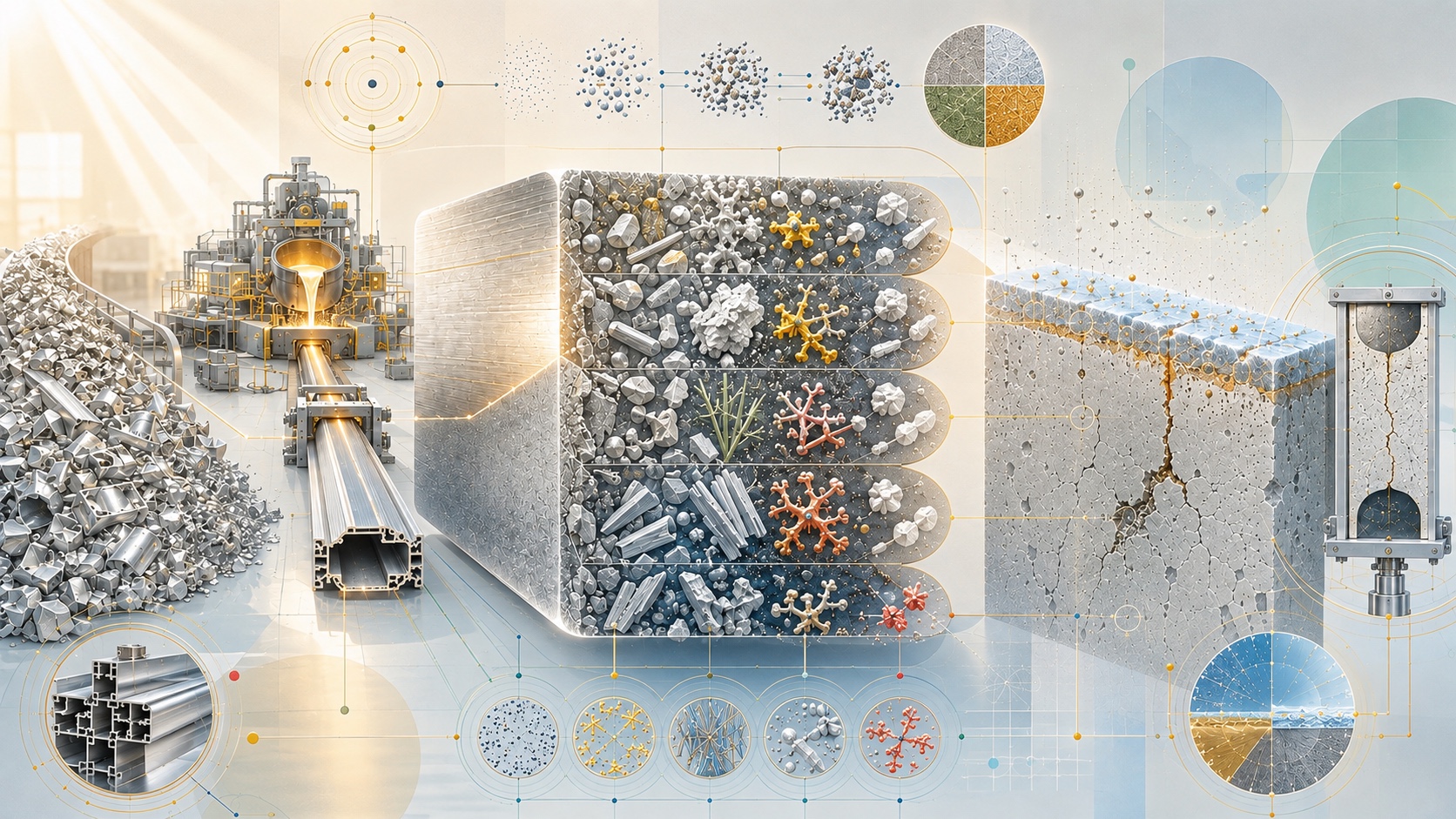 Location-neutral recycled aluminium case plate connecting composition, process, intermetallic topology, surface and corrosion testing